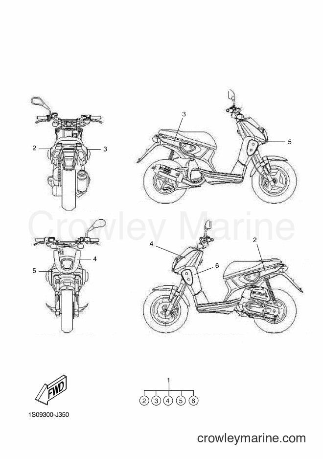 2013 Scooter EW50N - EW50N (1S0B) [040] - GRAPHIC & EMBLEM
