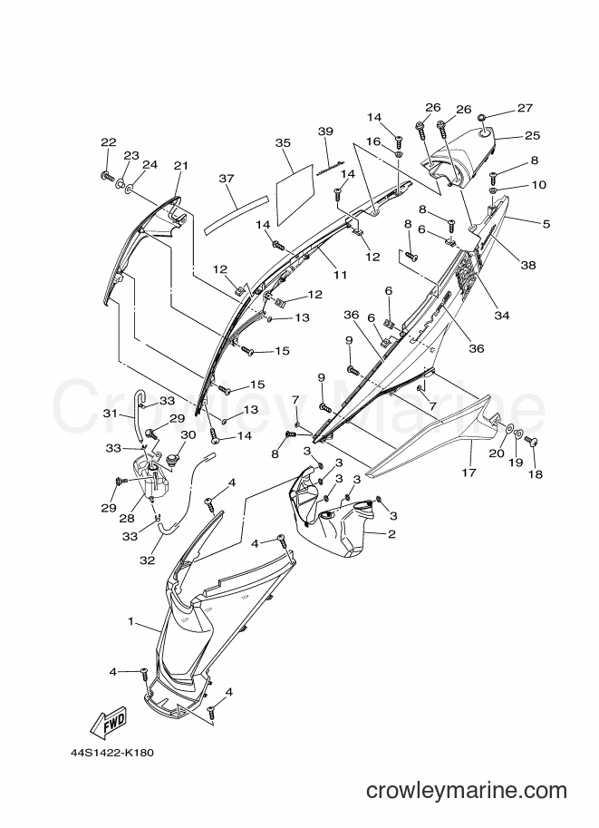 2011 Scooter AL125C - AL125C (44S1) [010] - SIDE COVER