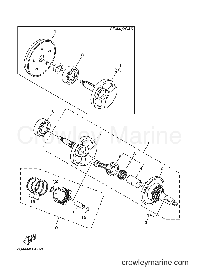 Yamaha Motors LB-135D-CW (2S45) [010] - CRANKSHAFT & PISTON