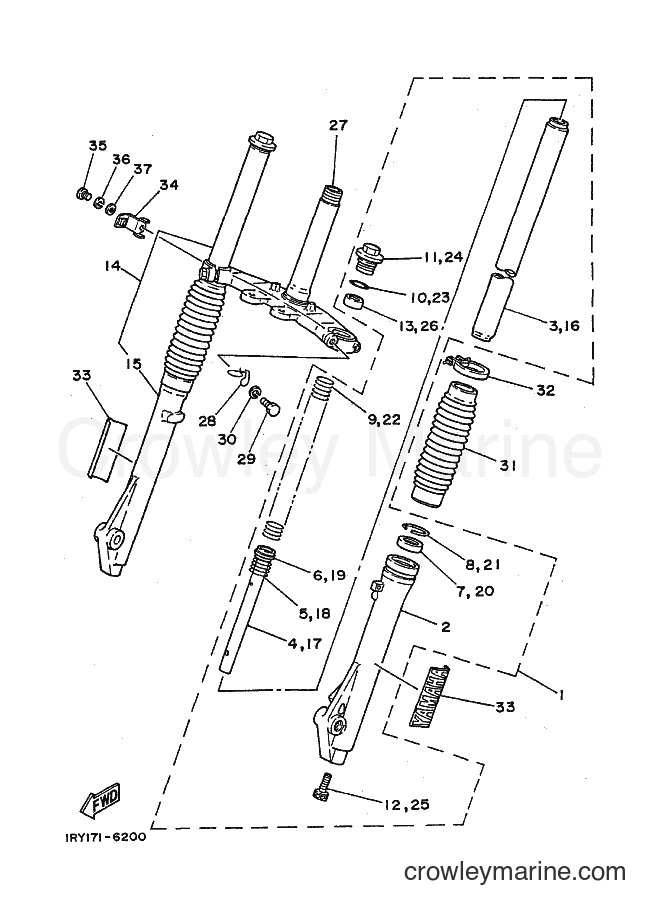 1988 Dirt Bike BW80 - BW80 (1RY0) [030] - FRONT FORK