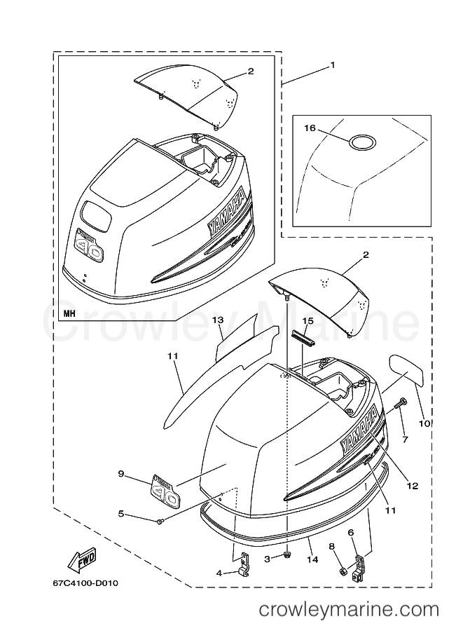 Yamaha Motors F40BMHDS (67C8) [150] - TOP COWLING
