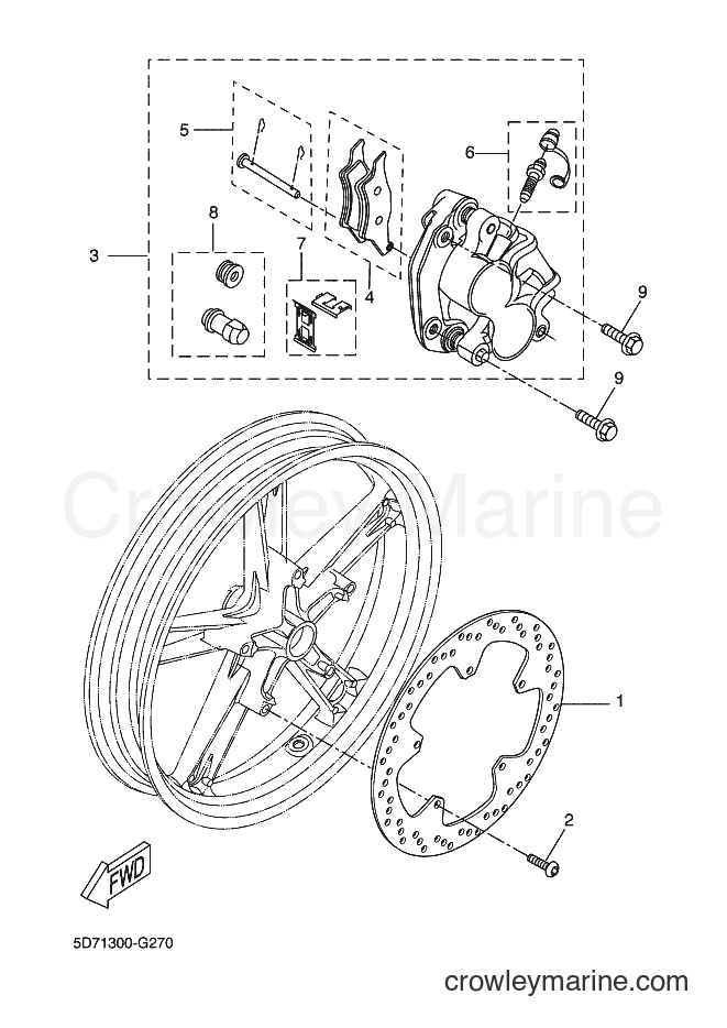 2008 Sport Bike YZF-R125 - YZF-R125 (5D71) [010] - FRONT BRAKE CALIPER