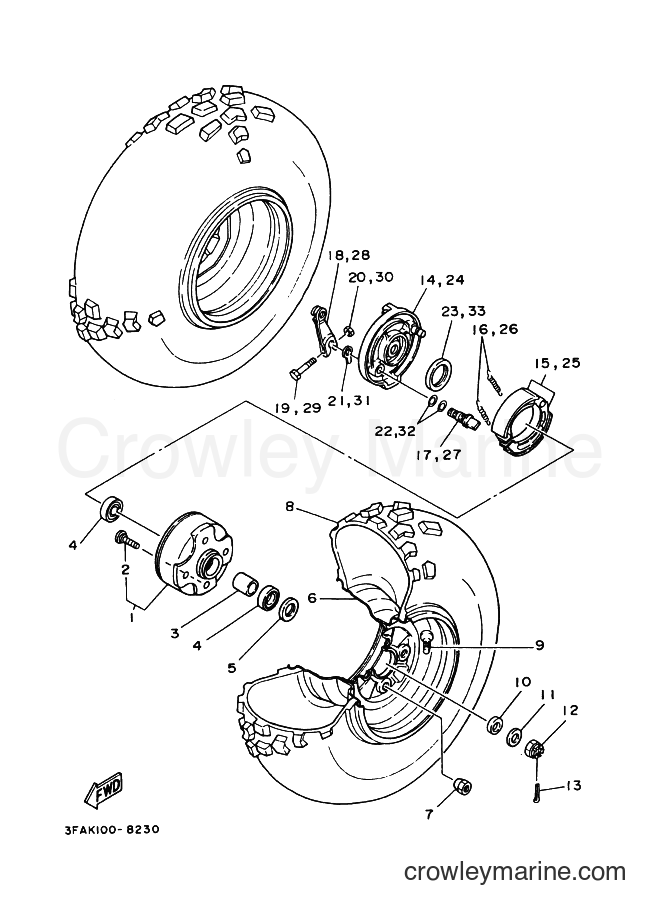 Yamaha Motors YFA1 (5VJ6) [010] - FRONT WHEEL