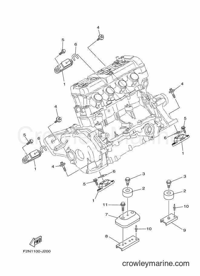 Yamaha Motors VX1100B (F2PD) [020] - ENGINE MOUNT