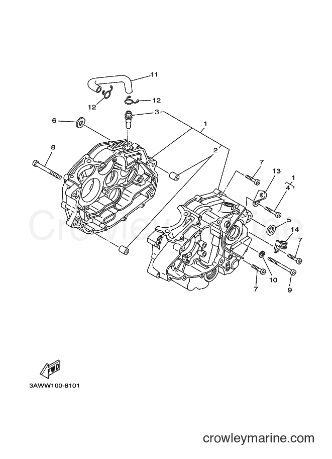 2000 Dirt Bike TW200E - TW200E (5FY7) [010] - CRANKCASE