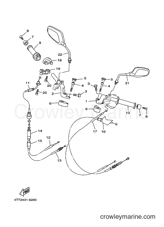 Yamaha Motors JZ120B (4TT2) [010] - STEERING HANDLE & CABLE