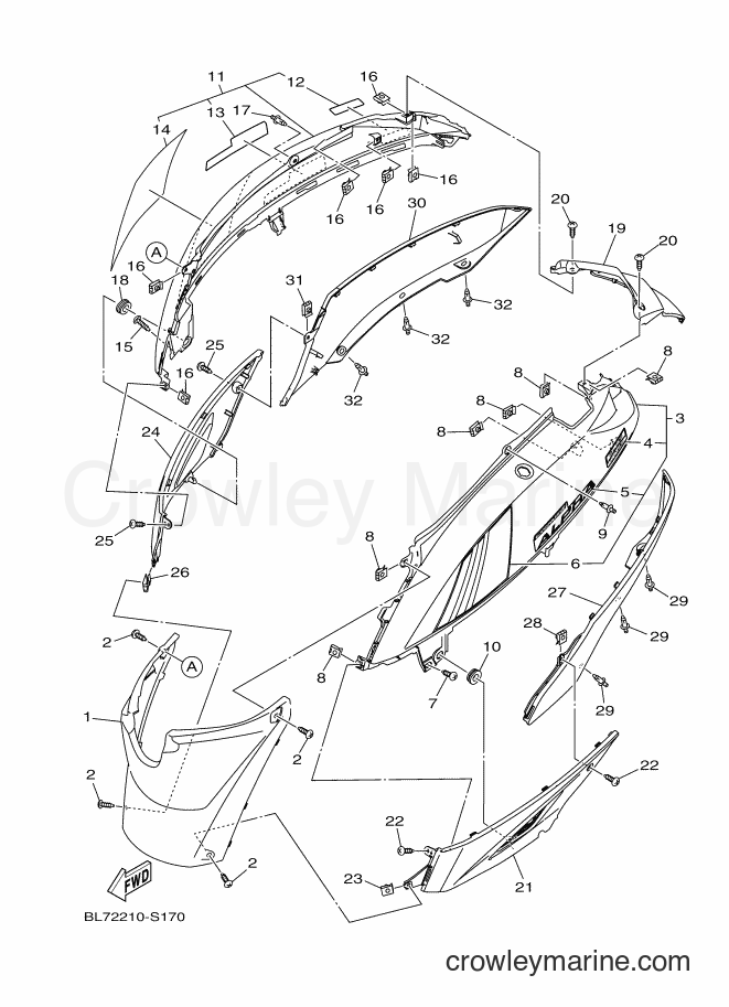 2018 Scooter XC115F - XC115F (BL74) [010] - SIDE COVER