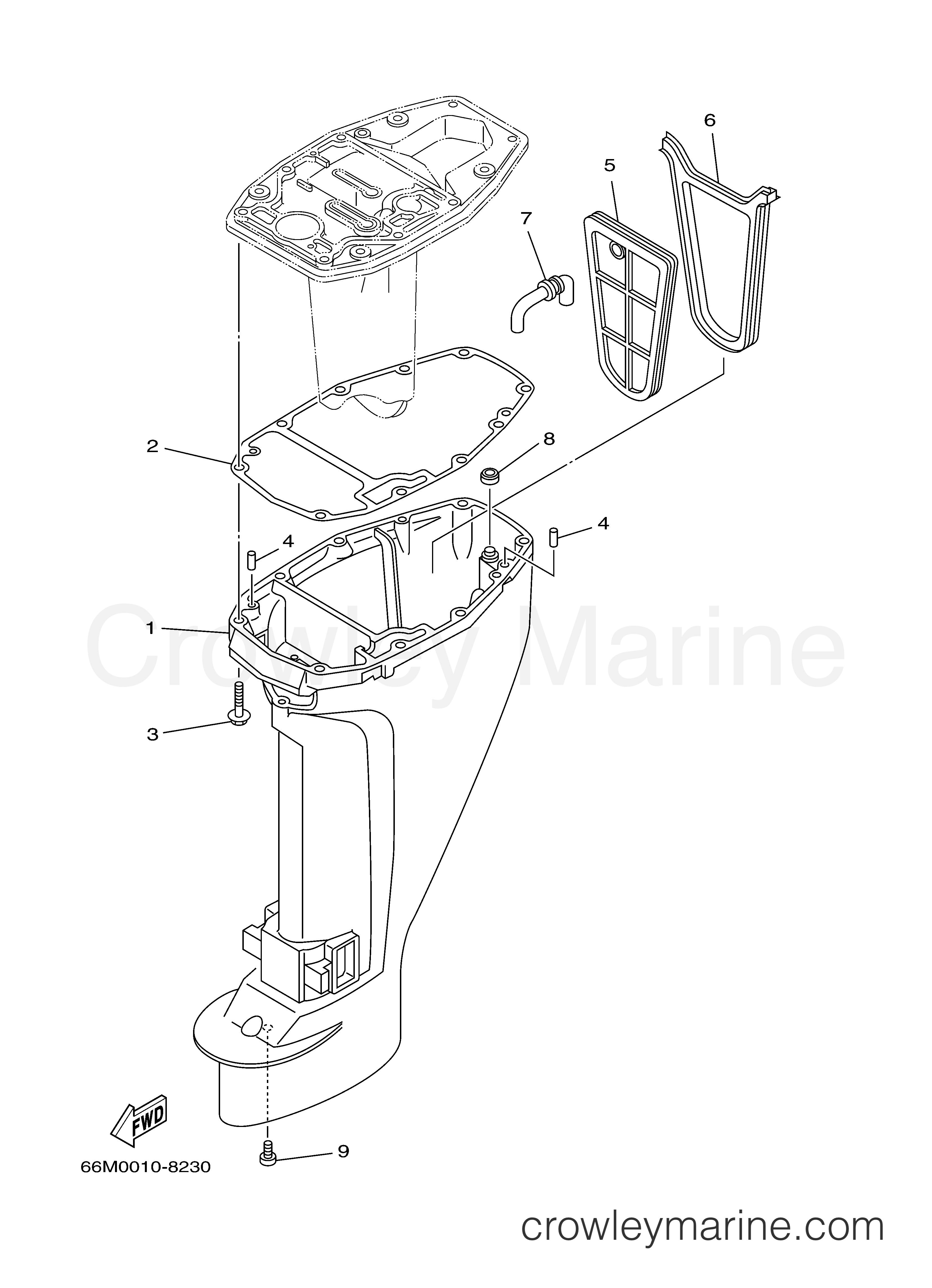 Yamaha Motors F15MLHC - UPPER CASING