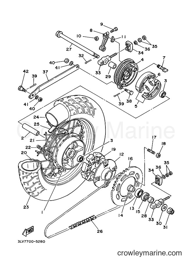 1999 Cruiser XV125S - XV125S (5AJB) [050] - REAR WHEEL