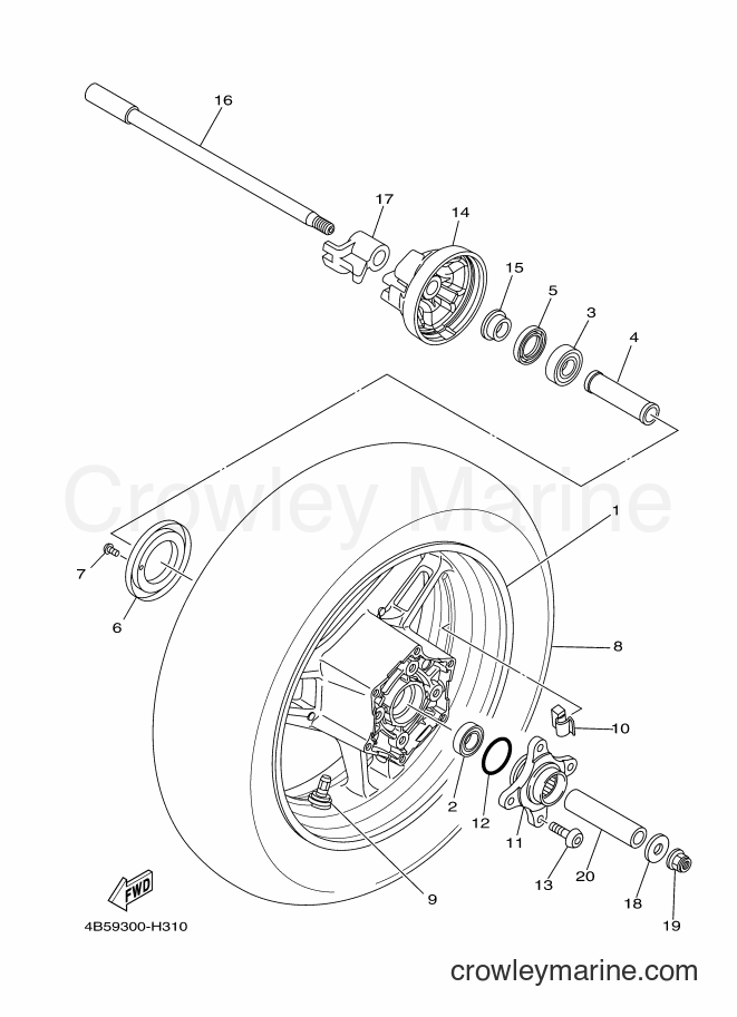 2009 Scooter XP500A - XP500A (4B59) [070] - REAR WHEEL