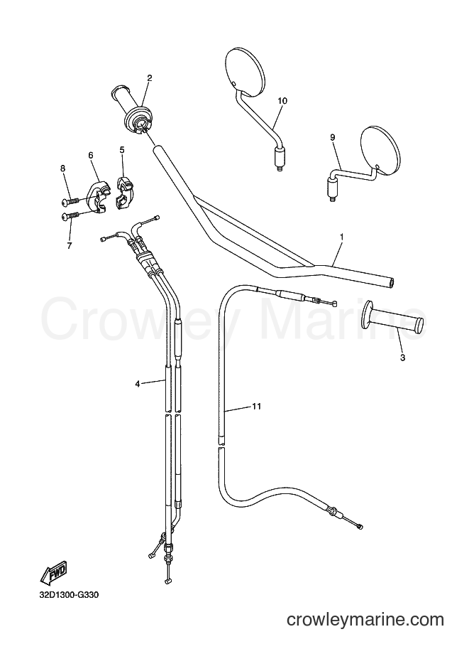 2009 Dirt Bike WR250X - WR250X (32CC) [010] - STEERING HANDLE & CABLE