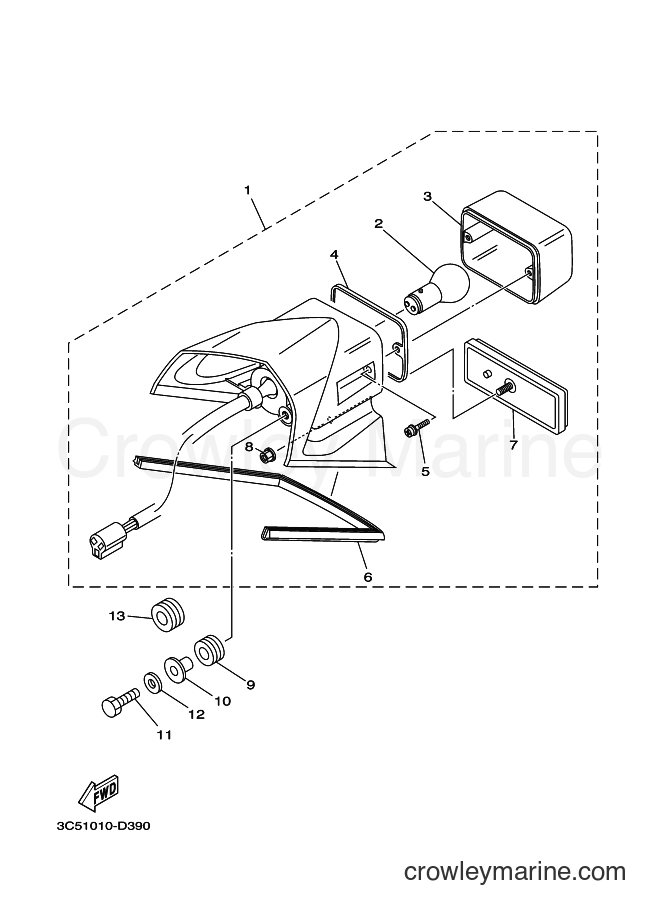 2012 Dirt Bike XT250 - XT250 (3C5Y) [010] - TAILLIGHT