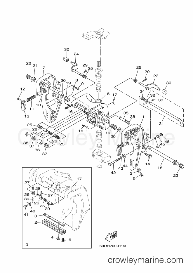 Yamaha Motors E60HMHDX (69DH) [240] - BRACKET 1