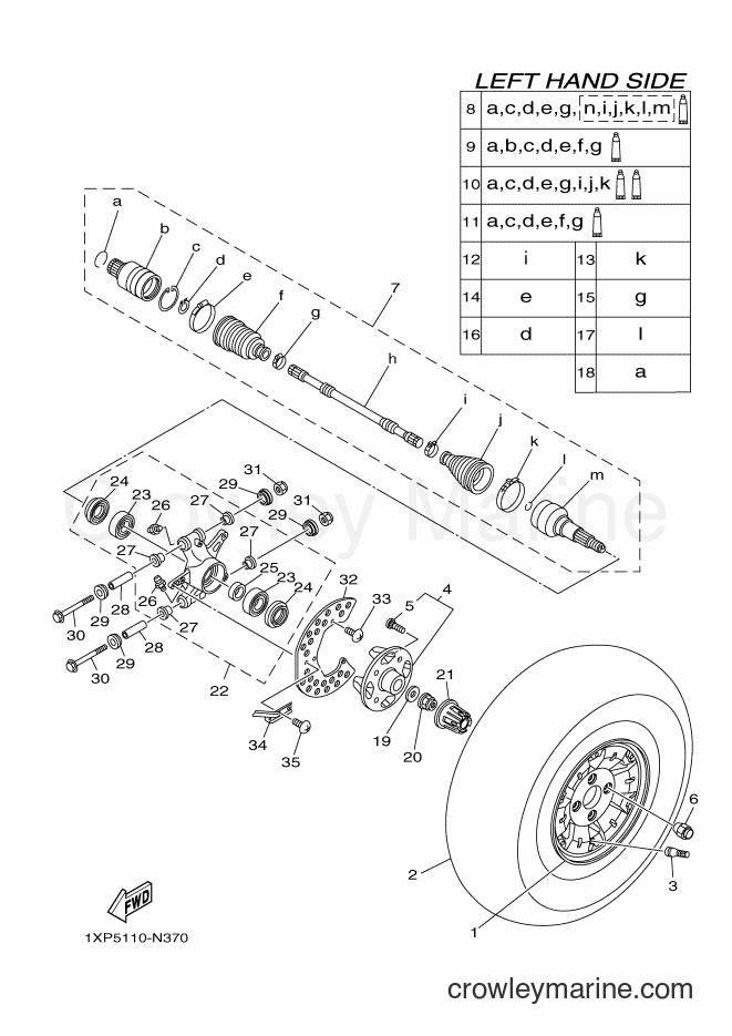 2014 ATV YXM700ES - YXM700ES (1XP7) [010] - REAR WHEEL