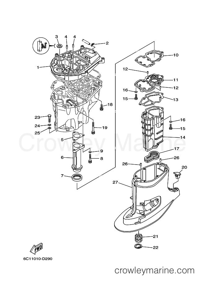 Yamaha Motors FT60DETL (6C62) [050] - UPPER CASING