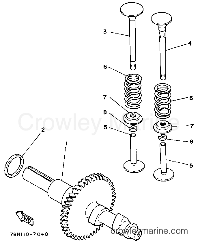 Yamaha Motors YS624TM - CAMSHAFT-VALVE