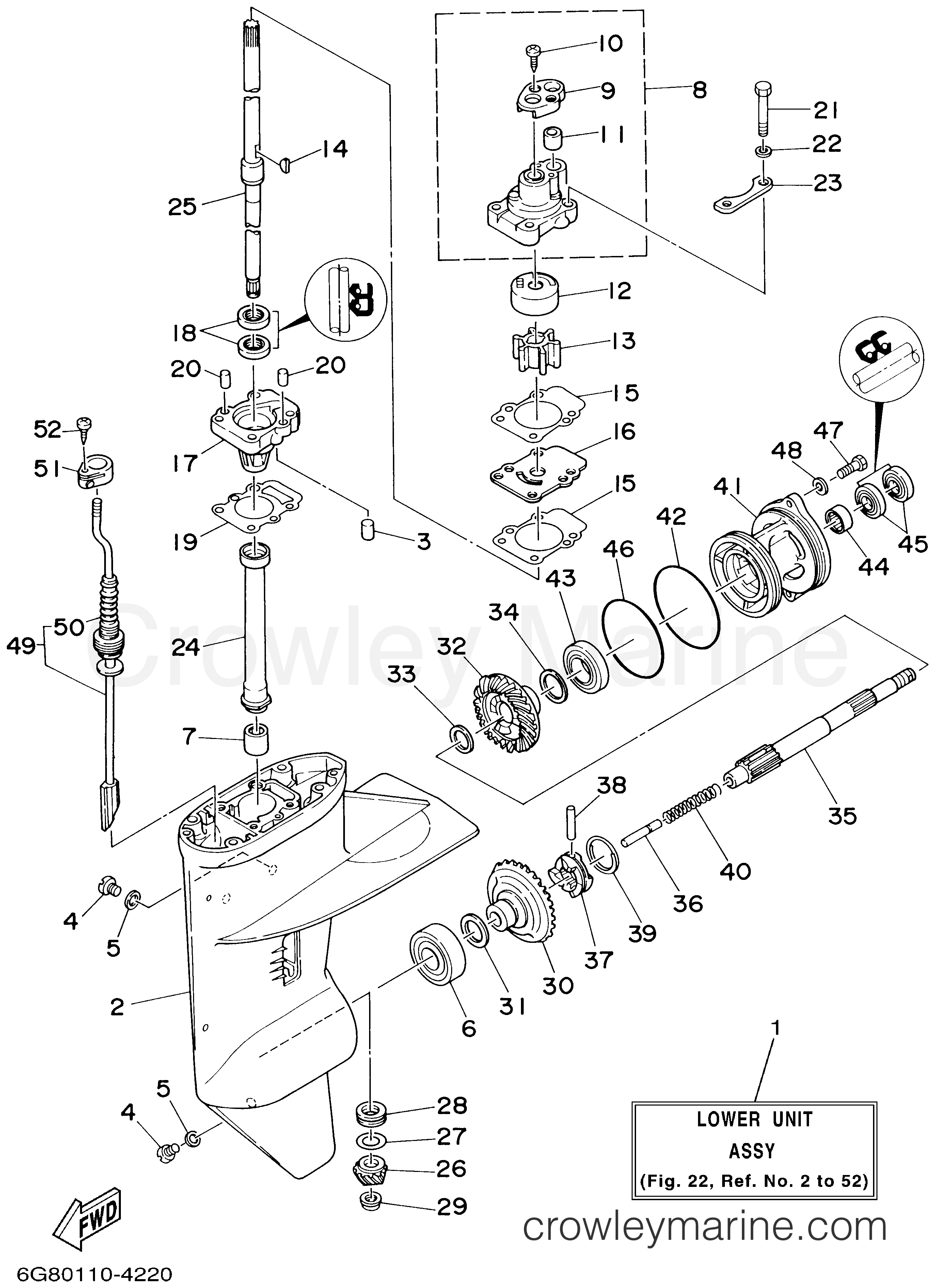 Yamaha Motors T9.9ELRA - LOWER CASING DRIVE 1