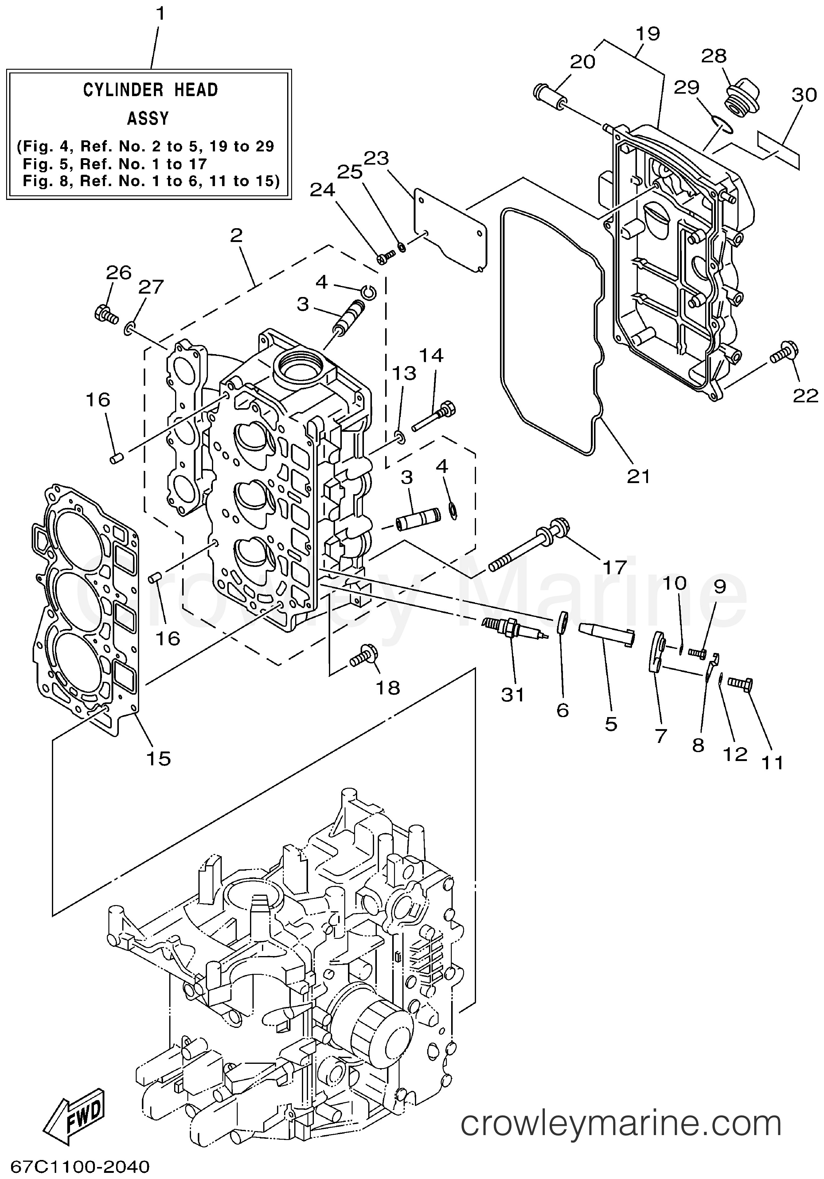 Yamaha Motors F40ESRA - CYLINDER CRANKCASE 2