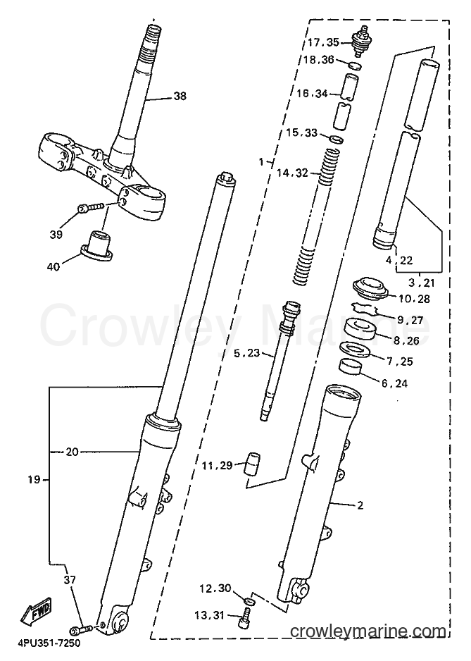 1997 Street Bike XJR1200SP - XJR1200SP (4PU5) [020] - FRONT FORK