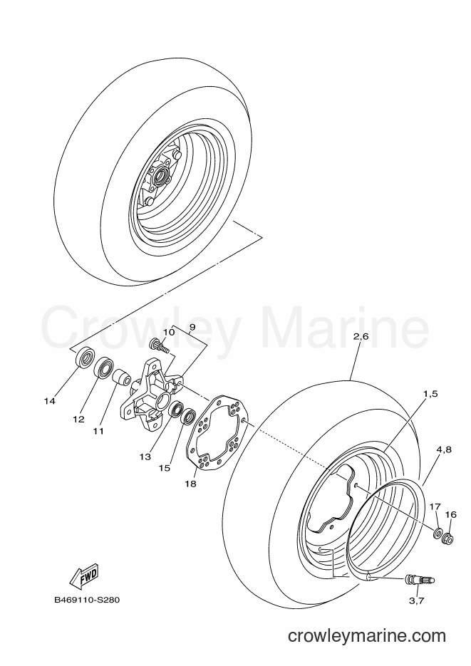 2017 ATV YFM700R - YFM700R (B46B) [010] - FRONT WHEEL