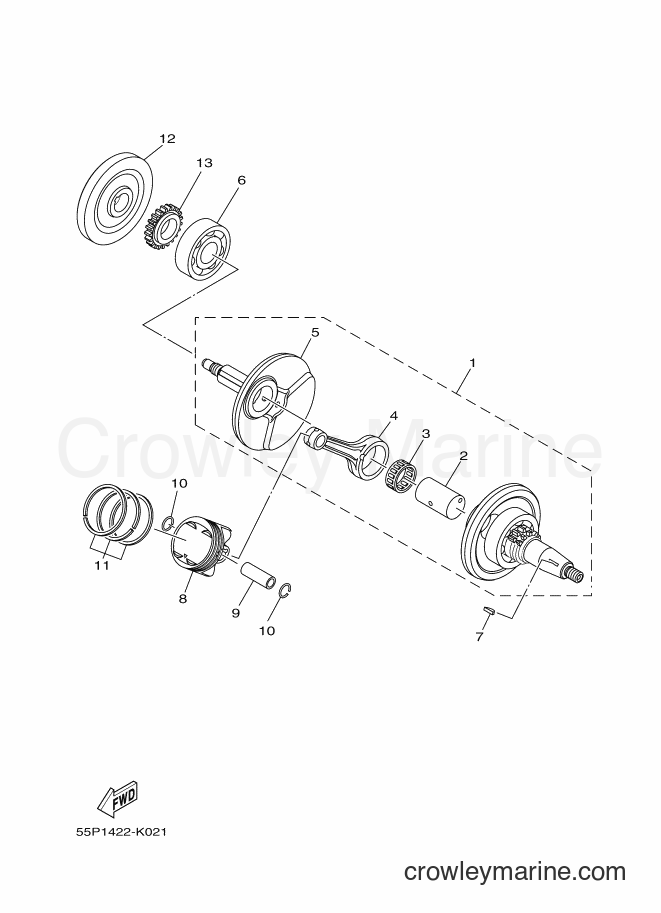 2011 Scooter T135HC - T135HC (55P1) [010] - CRANKSHAFT & PISTON