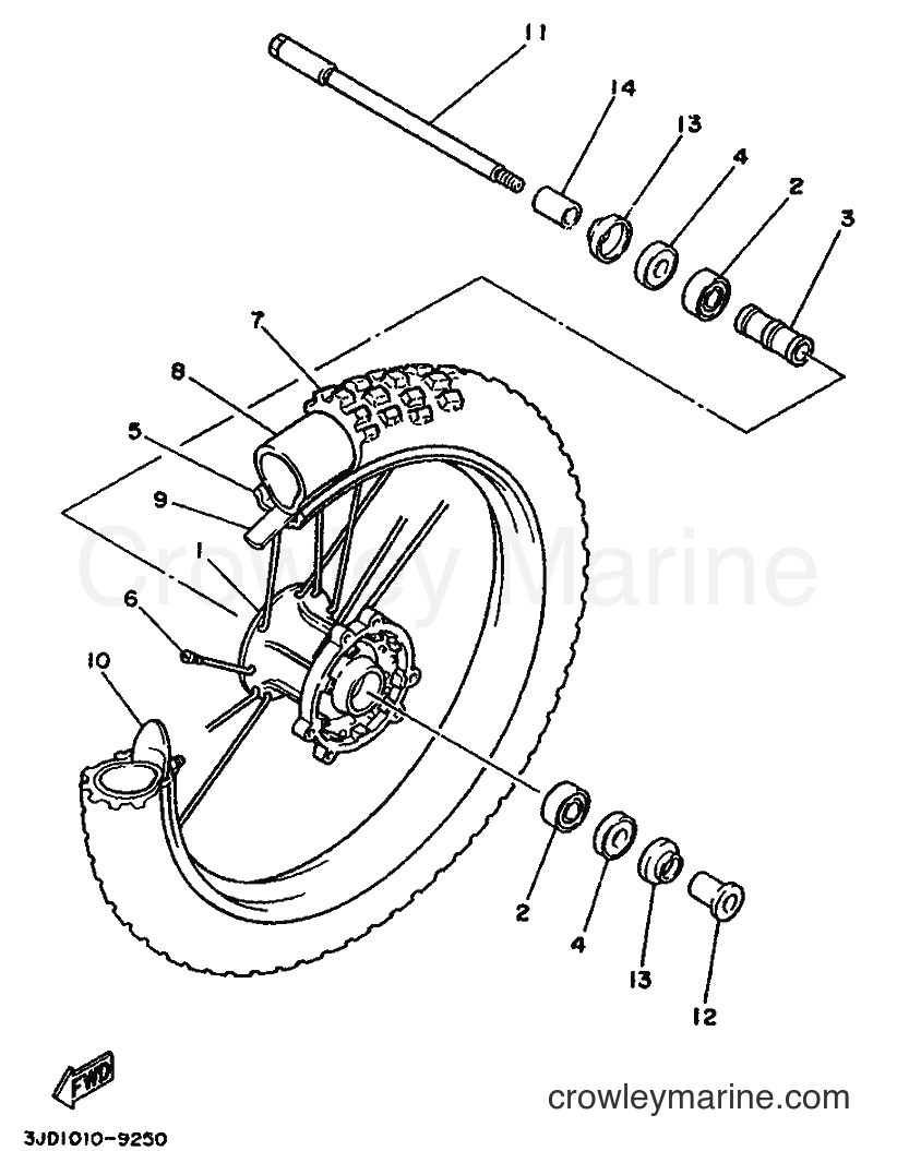 1990 Dirt Bike YZ125 - YZ125 (3SR2) [020] - FRONT WHEEL