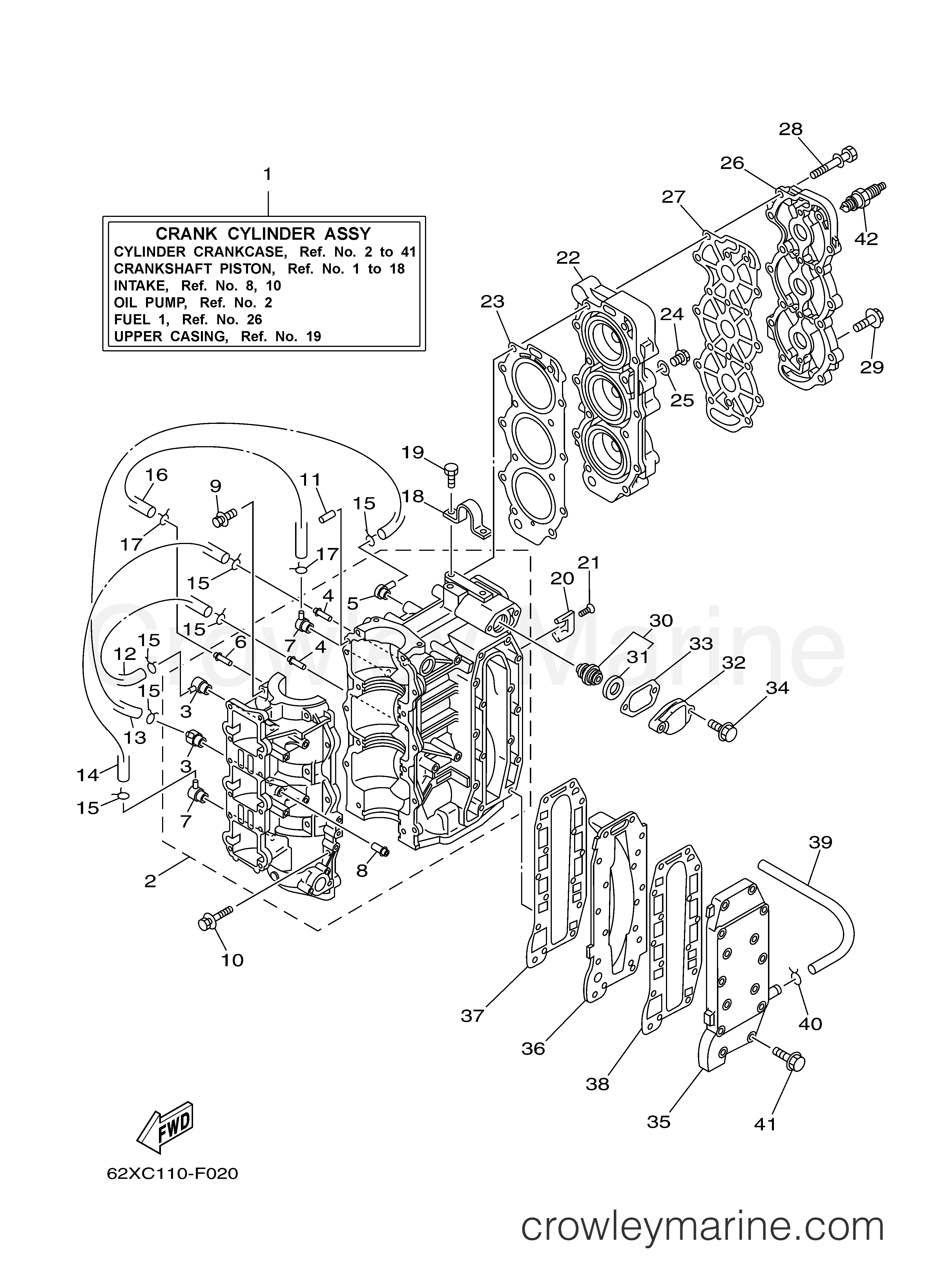 Yamaha Motors 50TLR - CYLINDER CRANKCASE