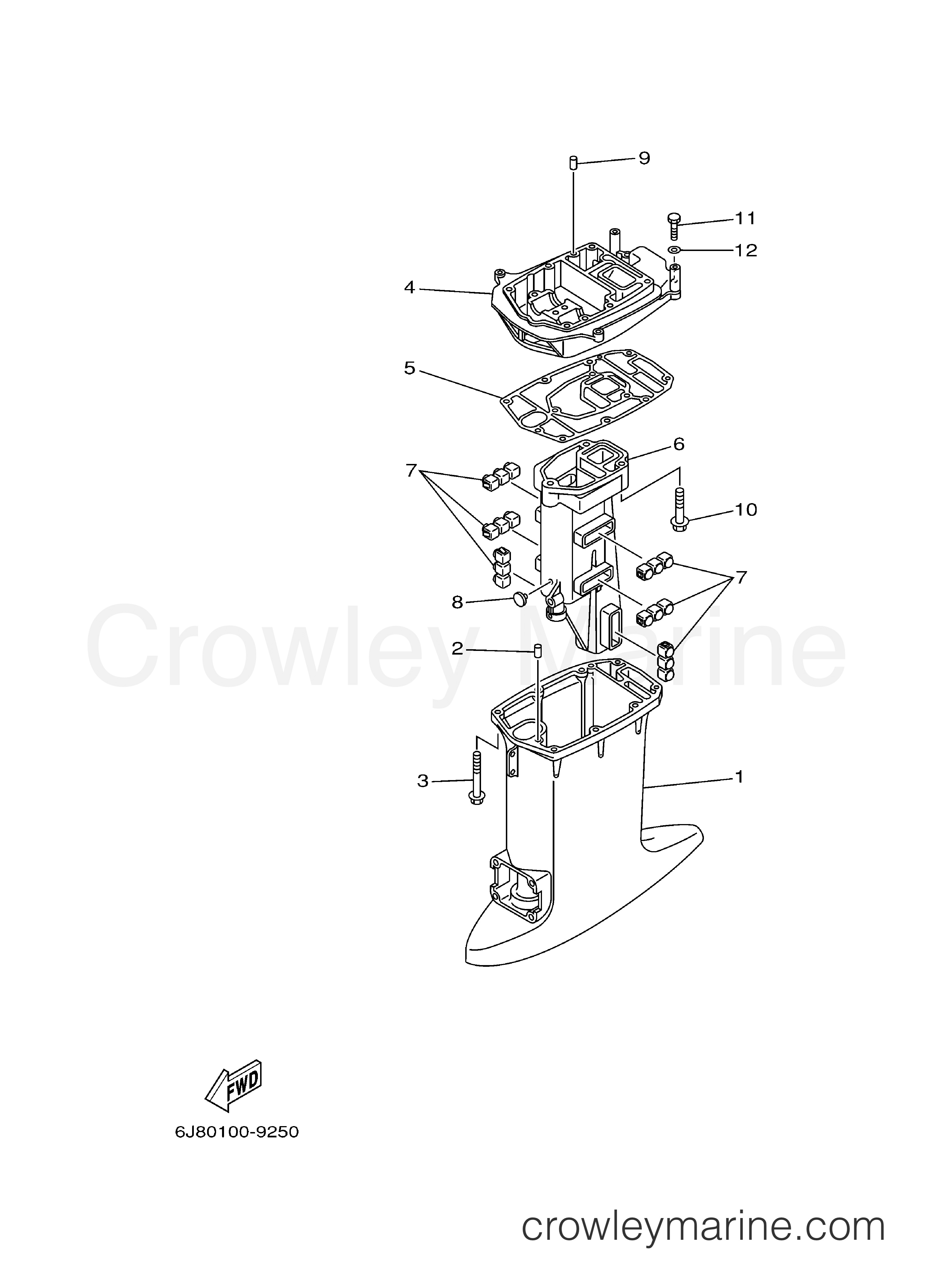 Yamaha Motors 30ELRZ - UPPER CASING