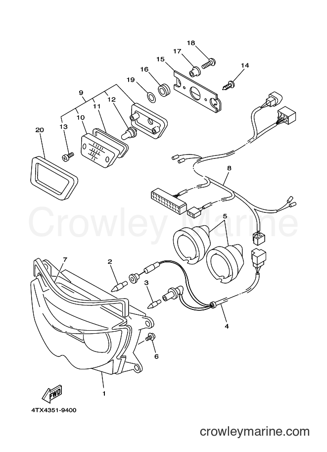 1999 Street Bike TDM850 - TDM850 (4TX4) [040] - HEADLIGHT