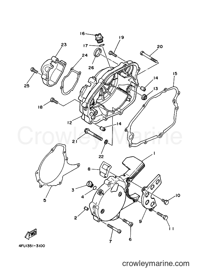1998 Dirt Bike TDR125 - TDR125 (5AN4) [080] - CRANKCASE COVER 1