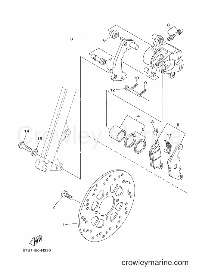 2010 Scooter AL115C - AL115C (14D3) [010] - FRONT BRAKE CALIPER
