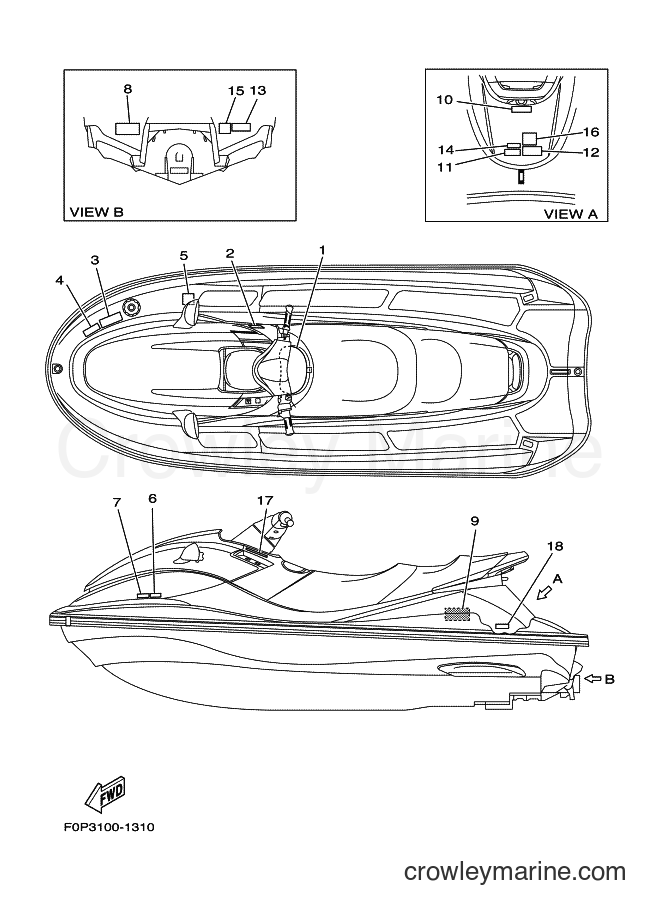 Yamaha Motors JET FOR XA800 (67A1) [01B] - IMPORTANT LABELS 3