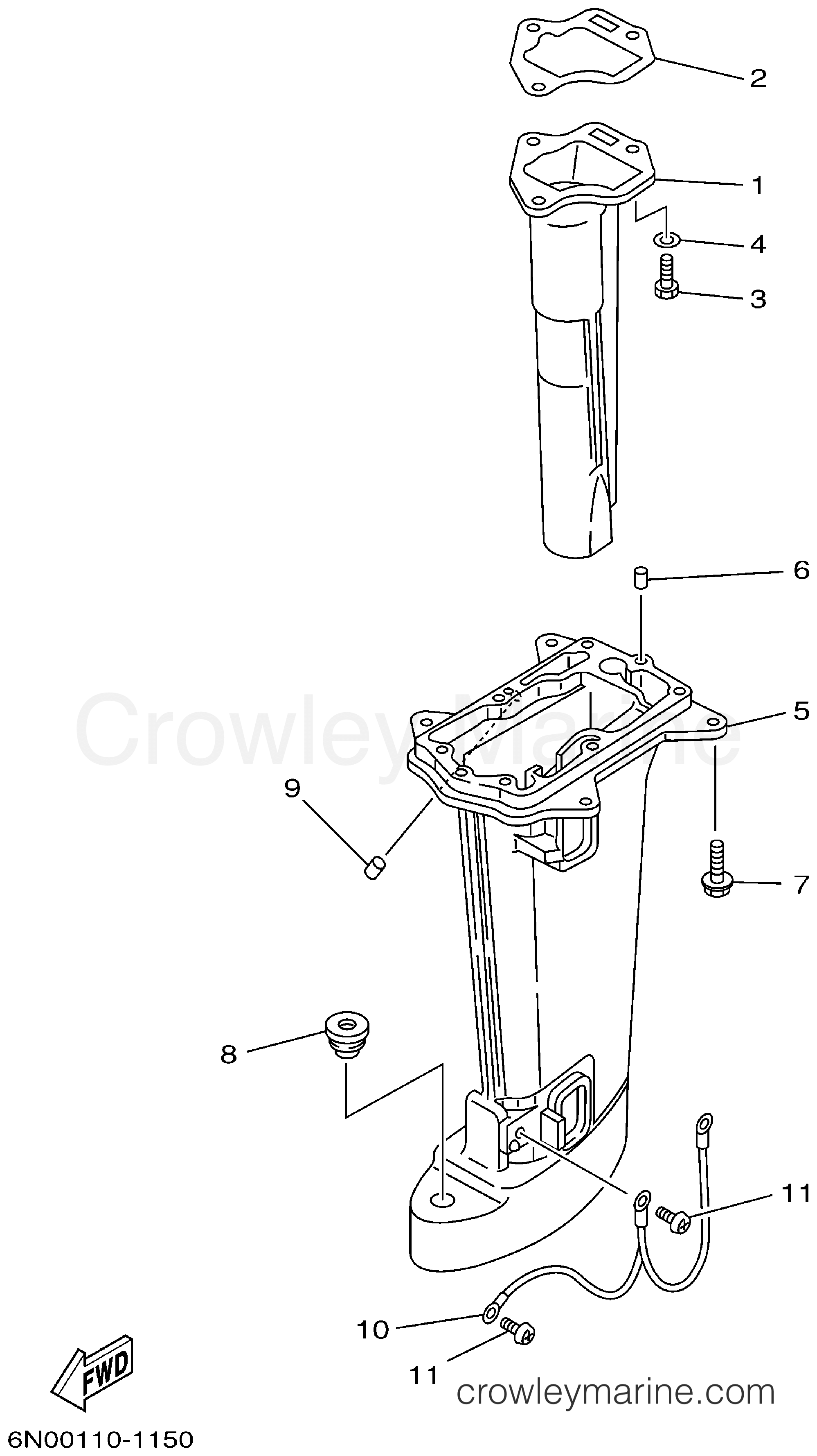 Yamaha Motors 8MSHA - UPPER CASING