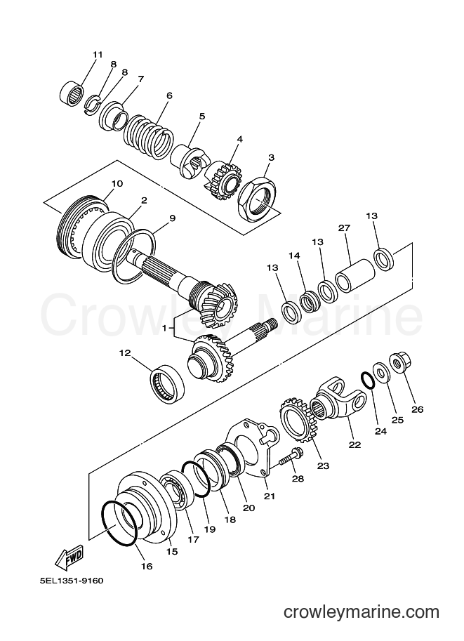 Yamaha Motors XVS1100 (5PB2) [110] - MIDDLE DRIVE GEAR