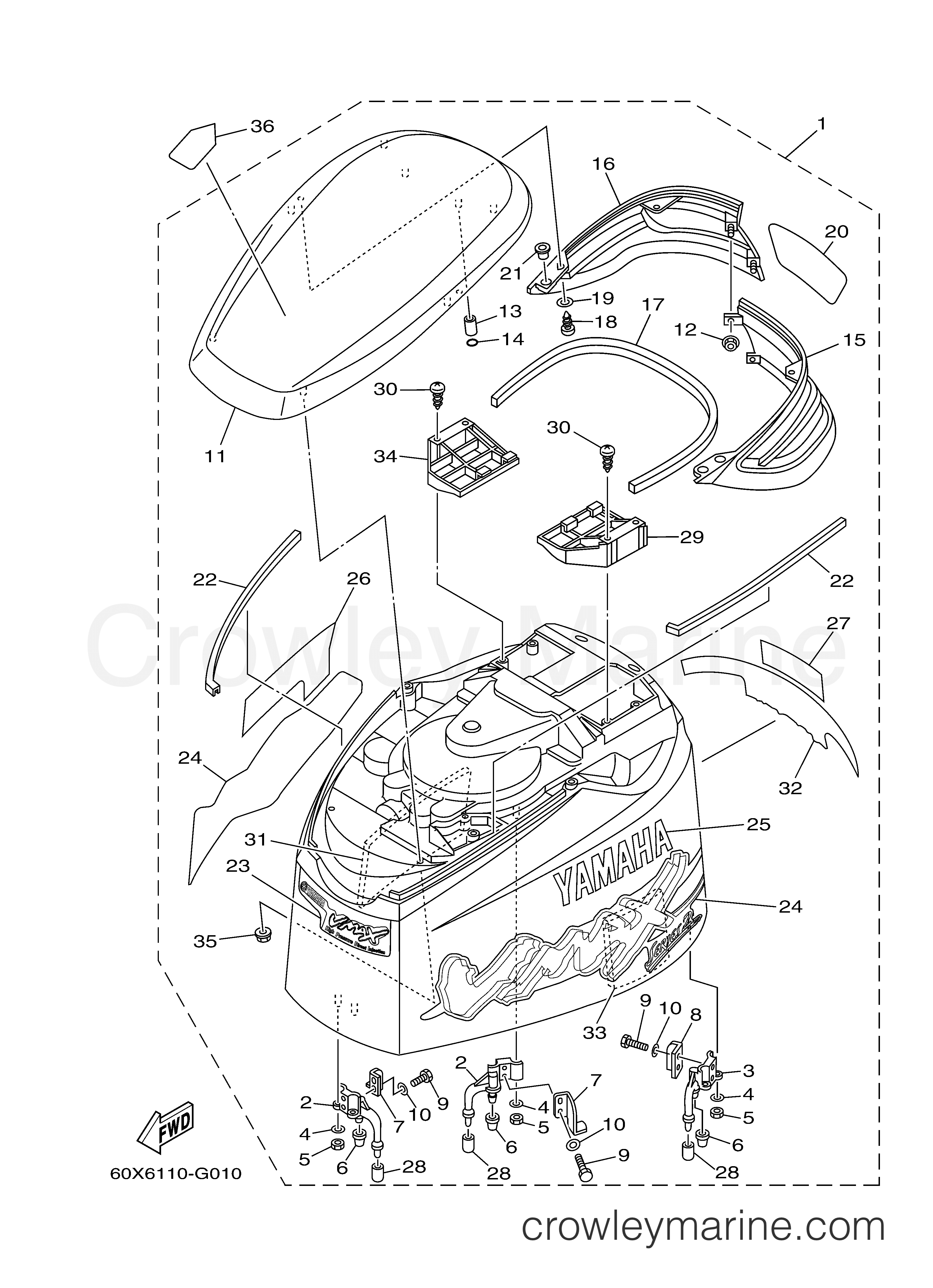 Yamaha Motors VZ200RTLR - TOP COWLING
