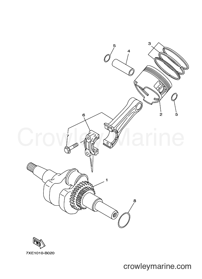Yamaha Motors YS1390A (7BB3) [010] - CRANKSHAFT & PISTON