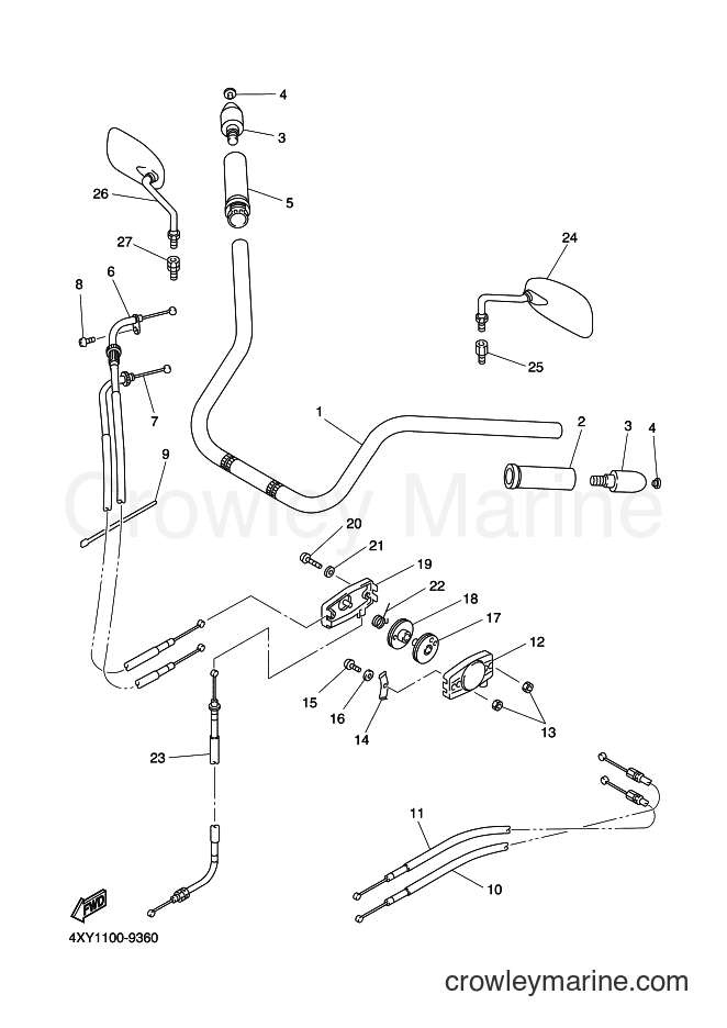 Yamaha Motors XVZ13TF (2C9C) [010] - STEERING HANDLE & CABLE