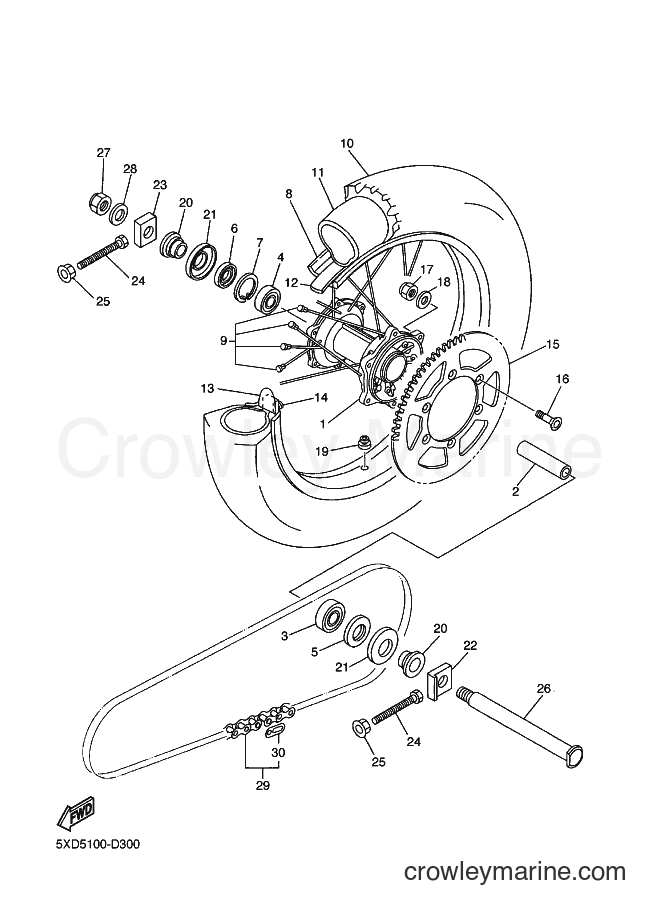 Yamaha Motors YZ450F (5XD8) [020] - REAR WHEEL
