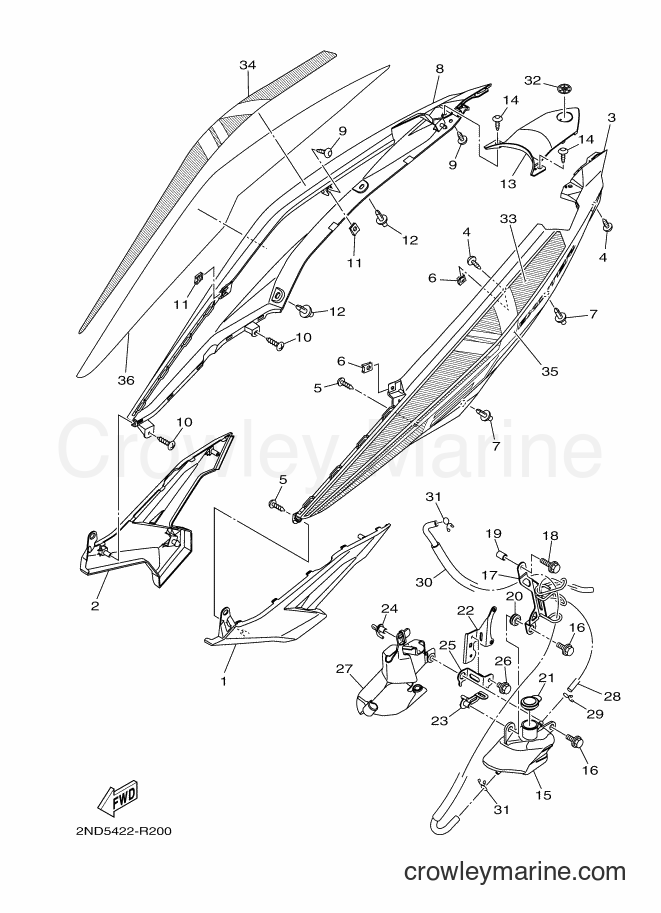 Yamaha Motors T150 (2ND5) [010] - SIDE COVER 2