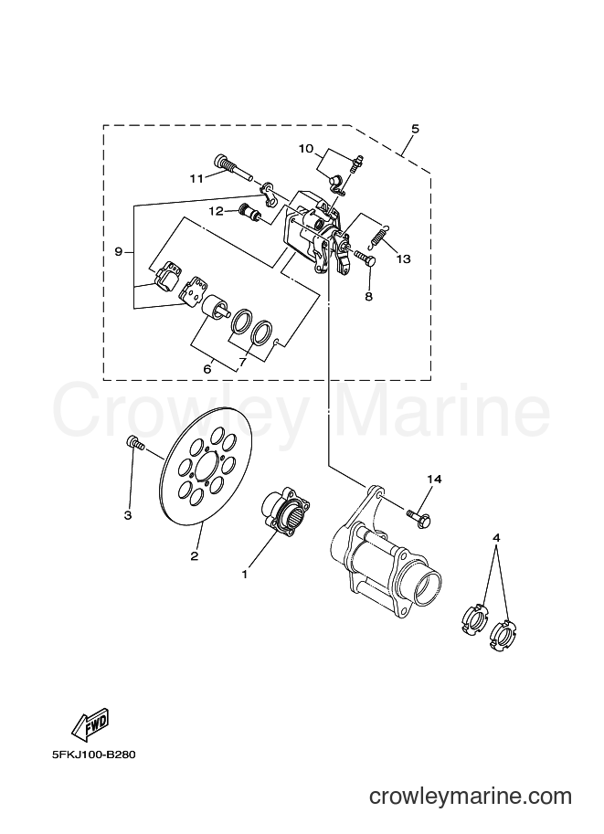 2007 ATV YFZ350 - YFZ350 (3B5B) [010] - REAR BRAKE CALIPER