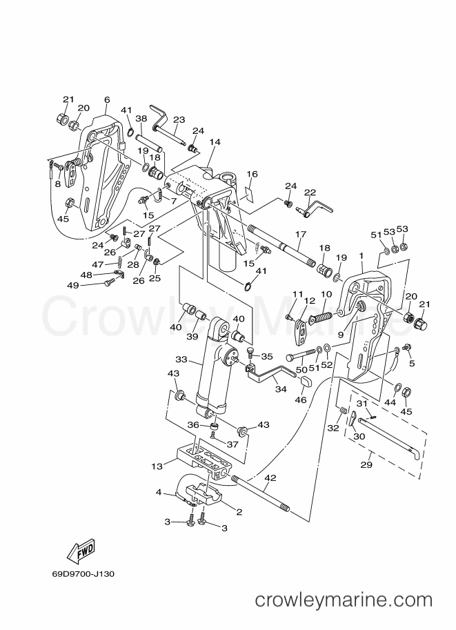 Yamaha Motors E60HMHDL (69DB) [040] - BRACKET 1