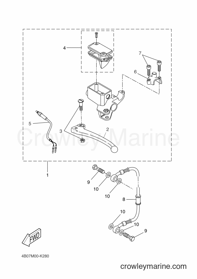 2012 Scooter YQ50L - YQ50L (4B08) [020] - REAR MASTER CYLINDER