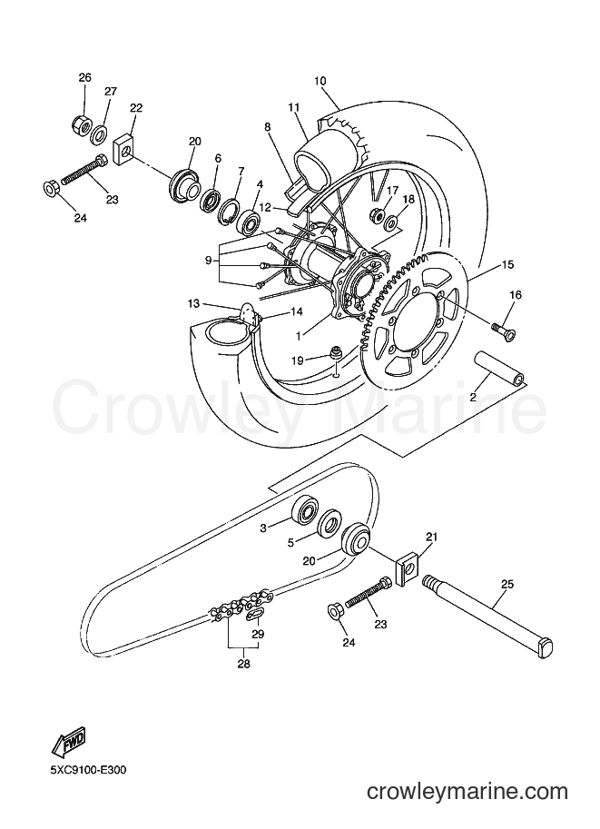 2006 Dirt Bike YZ450F - YZ450F (2S25) [020] - REAR WHEEL