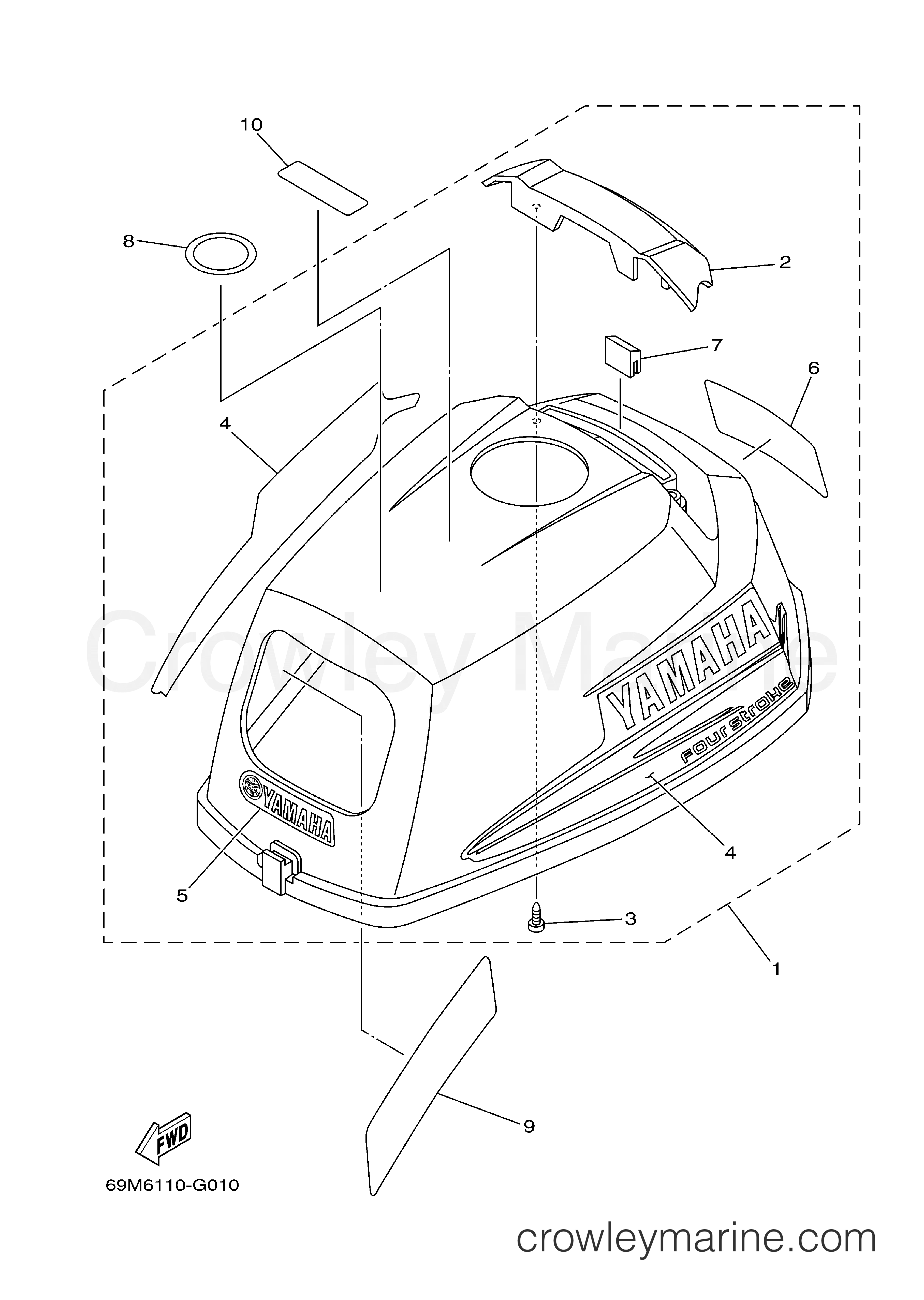 Yamaha Motors F2.5MSH - TOP COWLING
