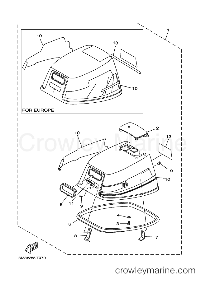 Yamaha Motors 6C (6M8) [00A] - TOP COWLING