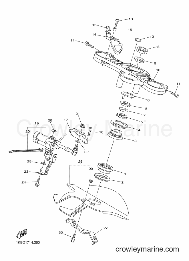 2012 Sport Bike YZF-R1 - YZF-R1 (1KBD) [010] - STEERING