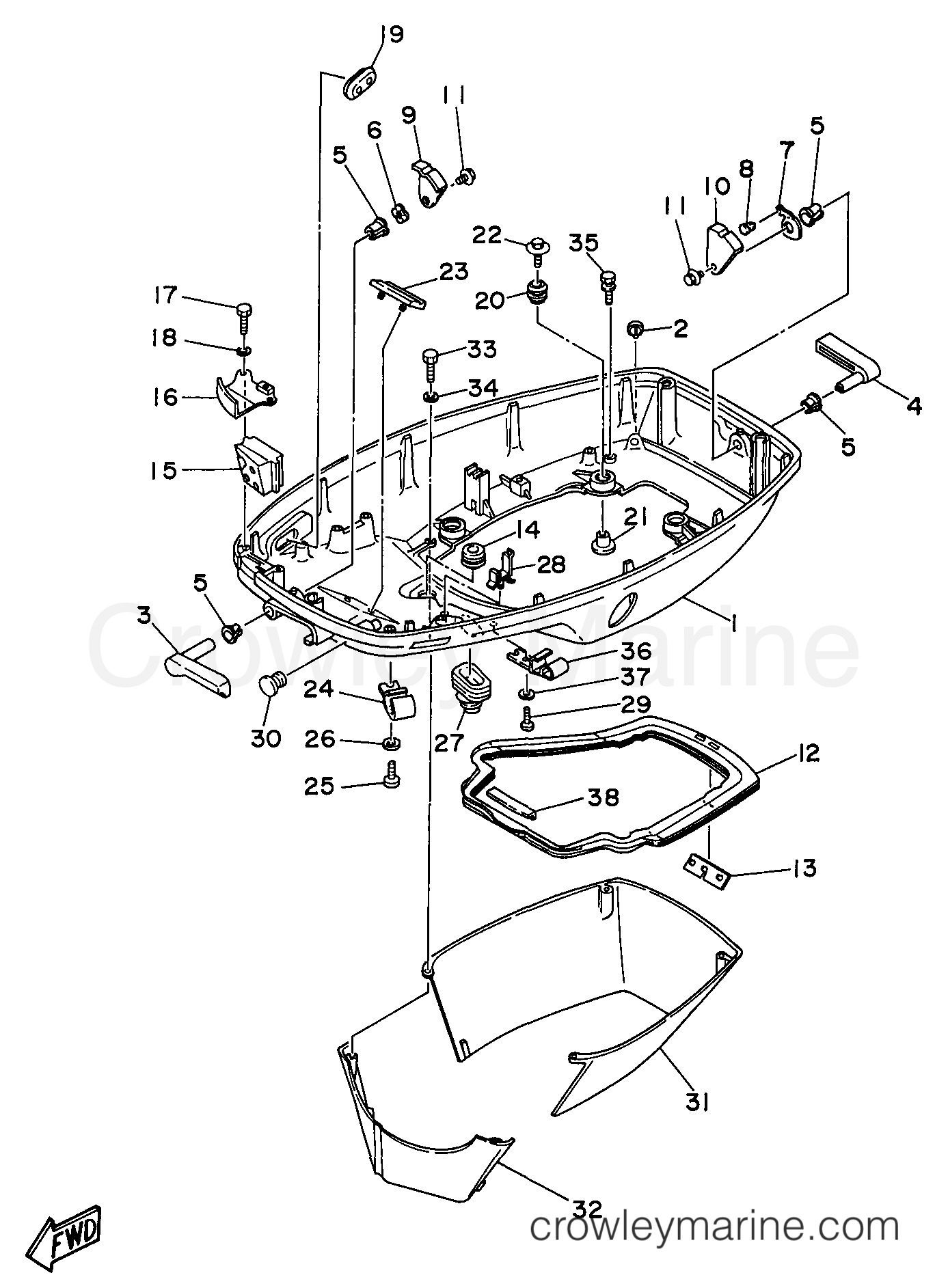 Yamaha Motors 70TLRX - BOTTOM COWLING