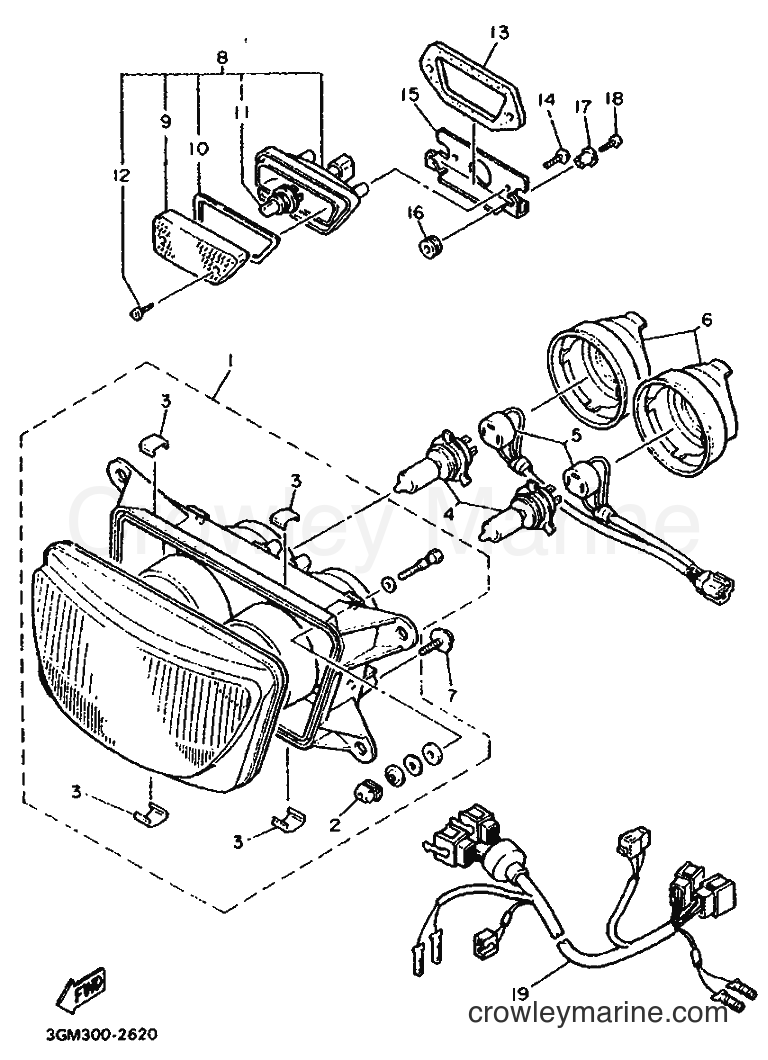 Yamaha Motors FZR1000 (3LH5) [999] - ALTERNATE FOR HEADLIGHT