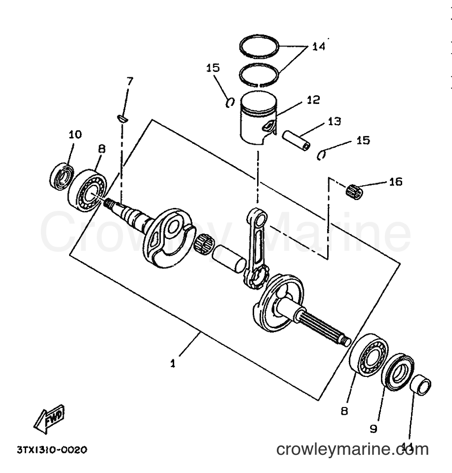 1994 Scooter CW50 - CW50 (3WV4) [999] - CRANKSHAFT & PISTON