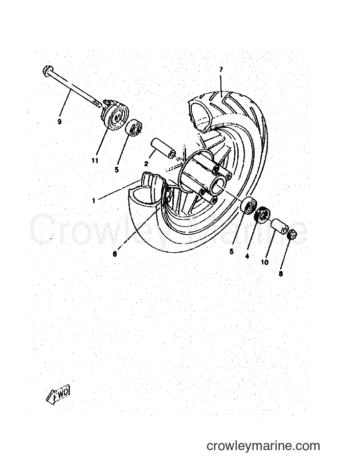 1998 Scooter CW50RSP - CW50RSP (4URG) [010] - FRONT WHEEL